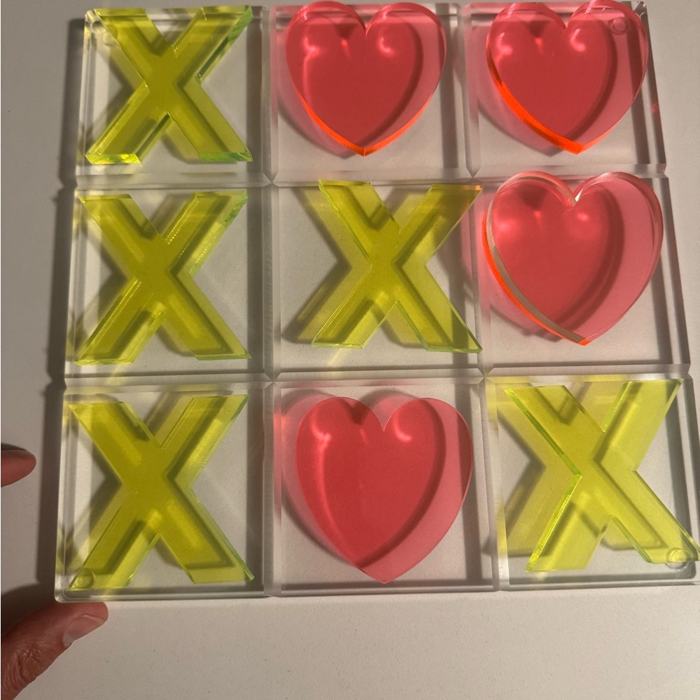 Lucite mcm acrylic Colorful Tic-Tac-Toe Board Game